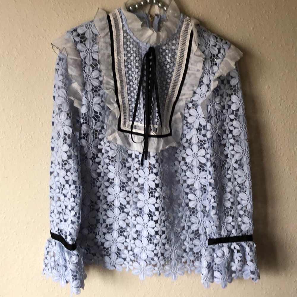 Self-portrait blue top